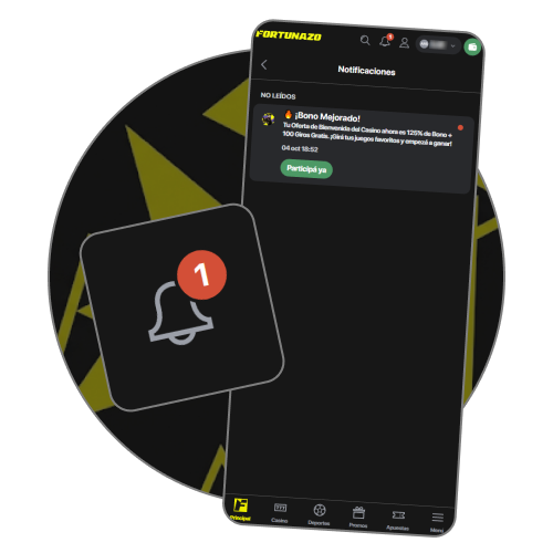 Recibe los beneficios de las notificaciones push en la app Fortunazo.