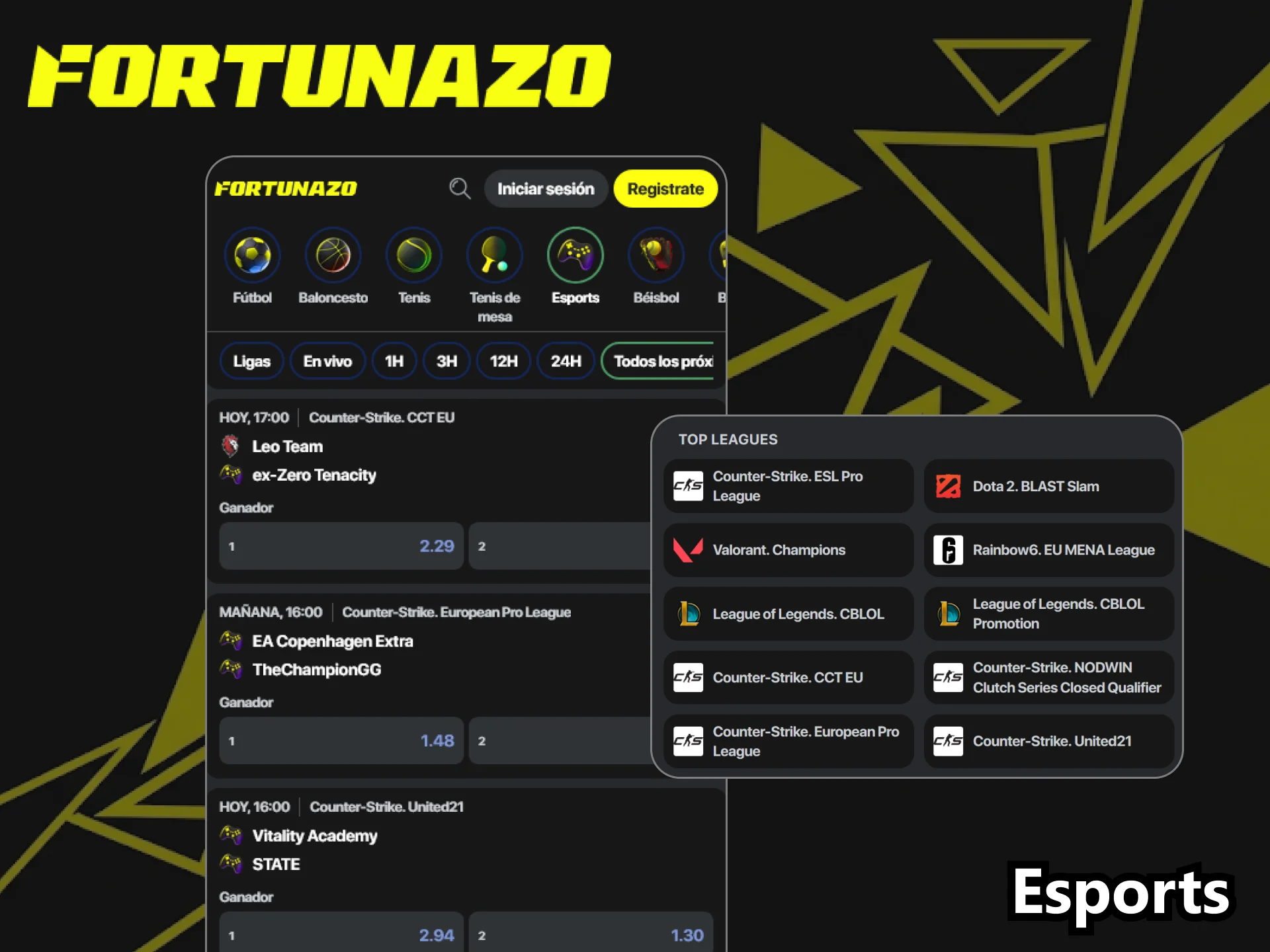 Participa en apuestas de eSports a través de la app Fortunazo.