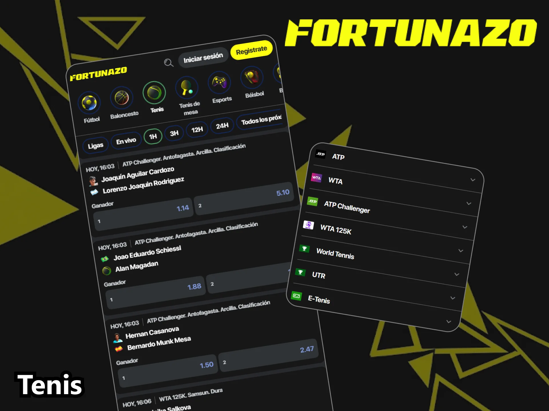 Disfruta las apuestas de tenis en la aplicación de Fortunazo.