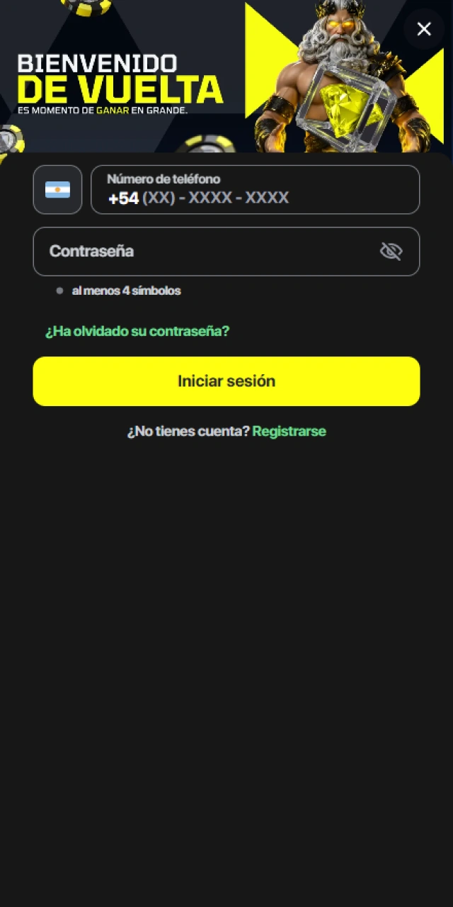 Accedé a tu cuenta en Fortunazo usando la aplicación para iOS.