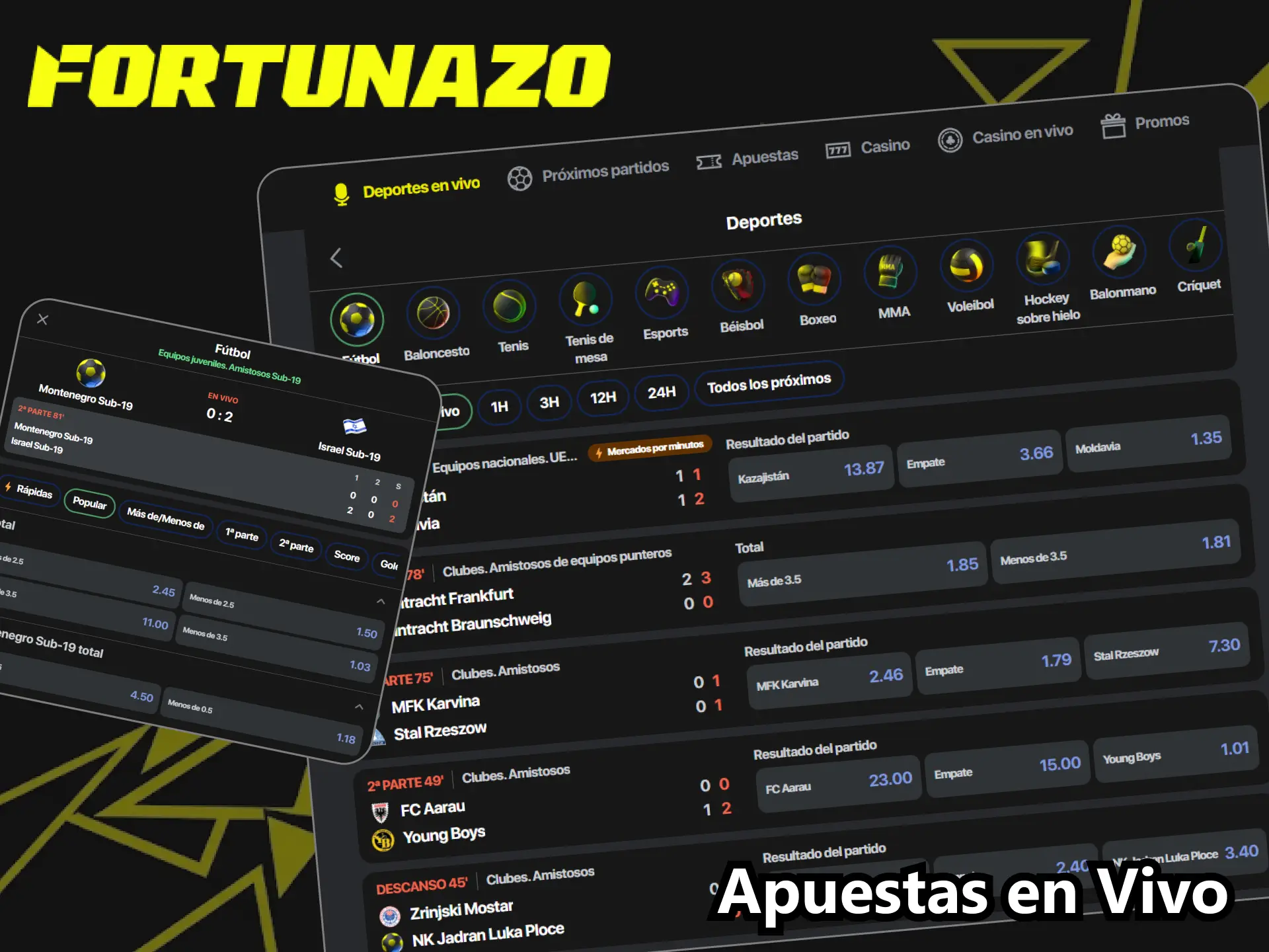 Apuesta en vivo con Fortunazo y aprovecha las mejores cuotas deportivas.