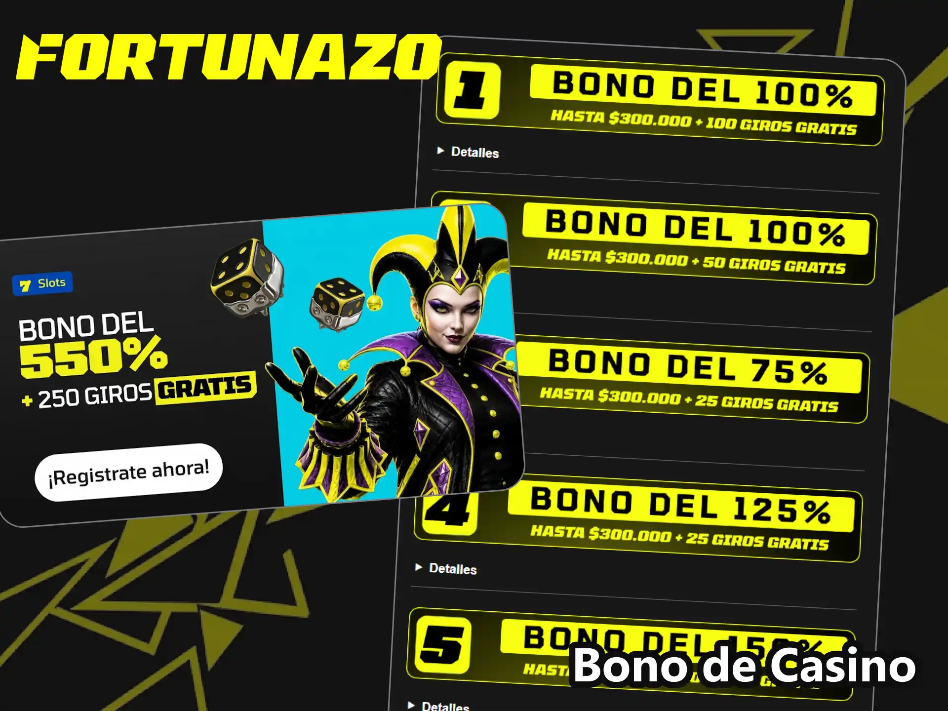 Activá el bono de casino en Fortunazo con giros gratis adicionales.