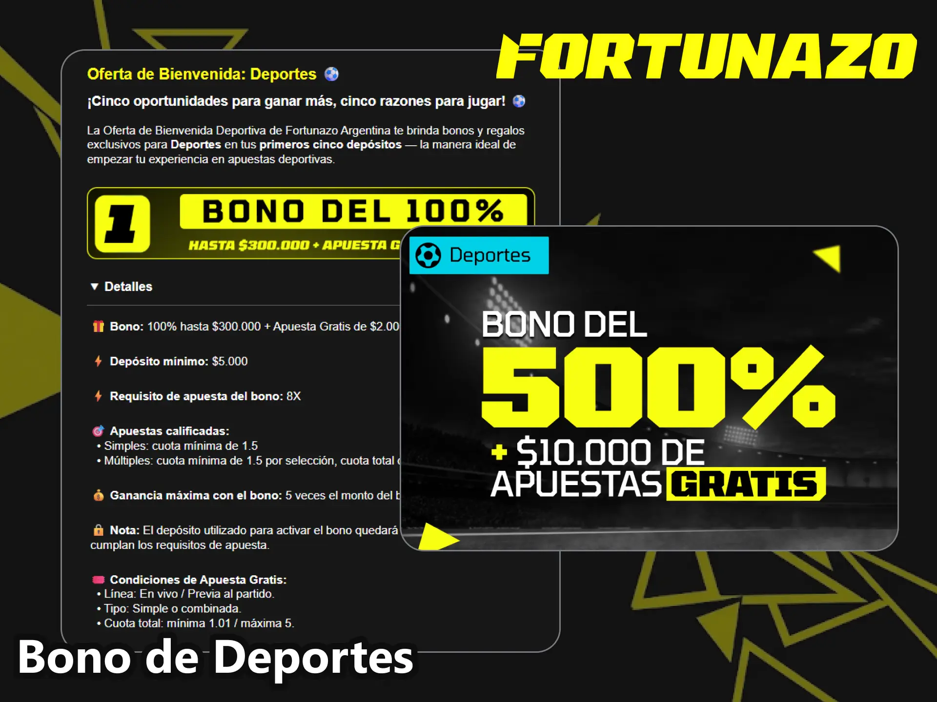 Conseguí el bono de deportes en Fortunazo y realizá tus apuestas gratis.