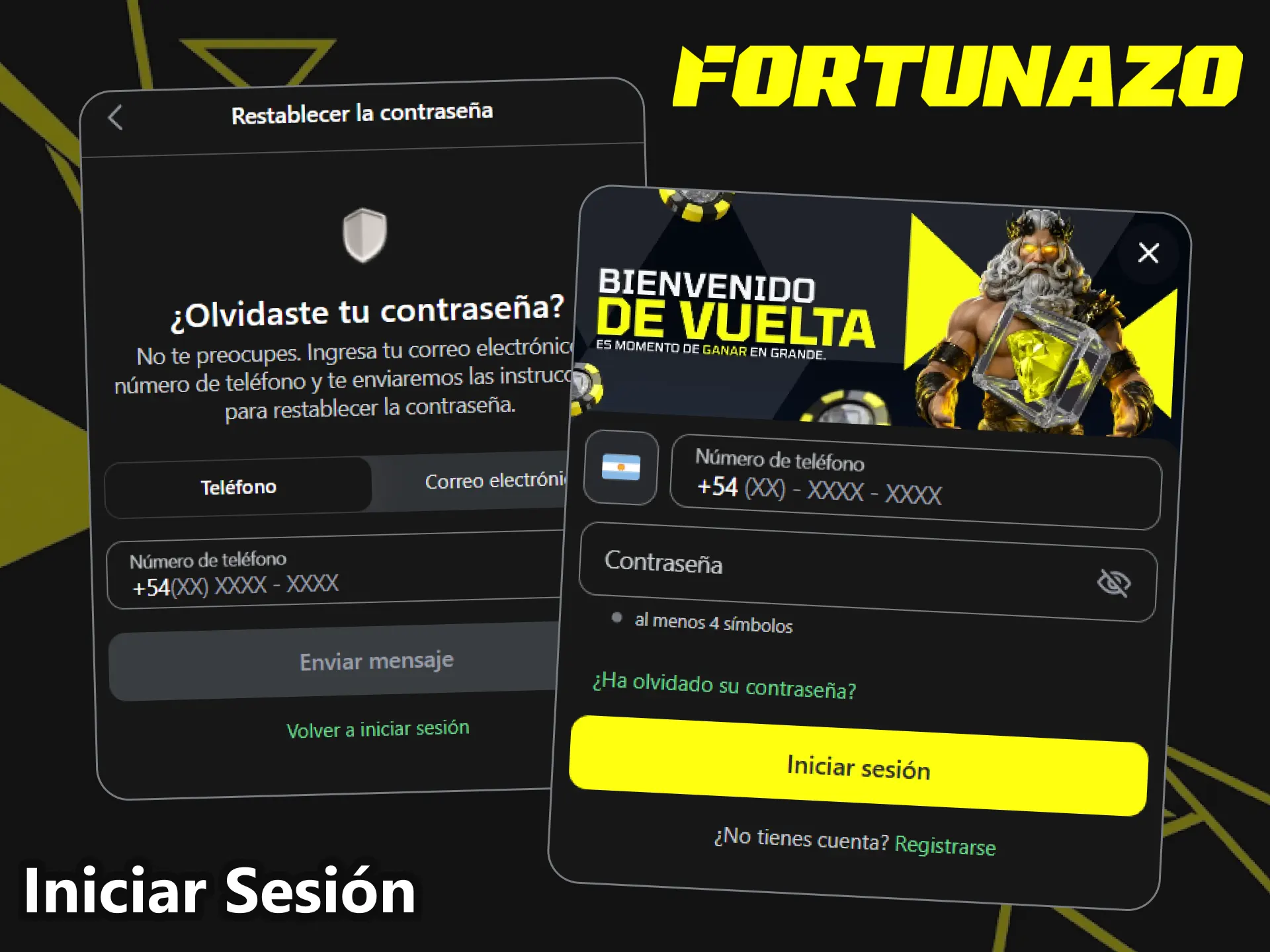 Iniciá sesión en Fortunazo y accedé a tu cuenta para apostar.